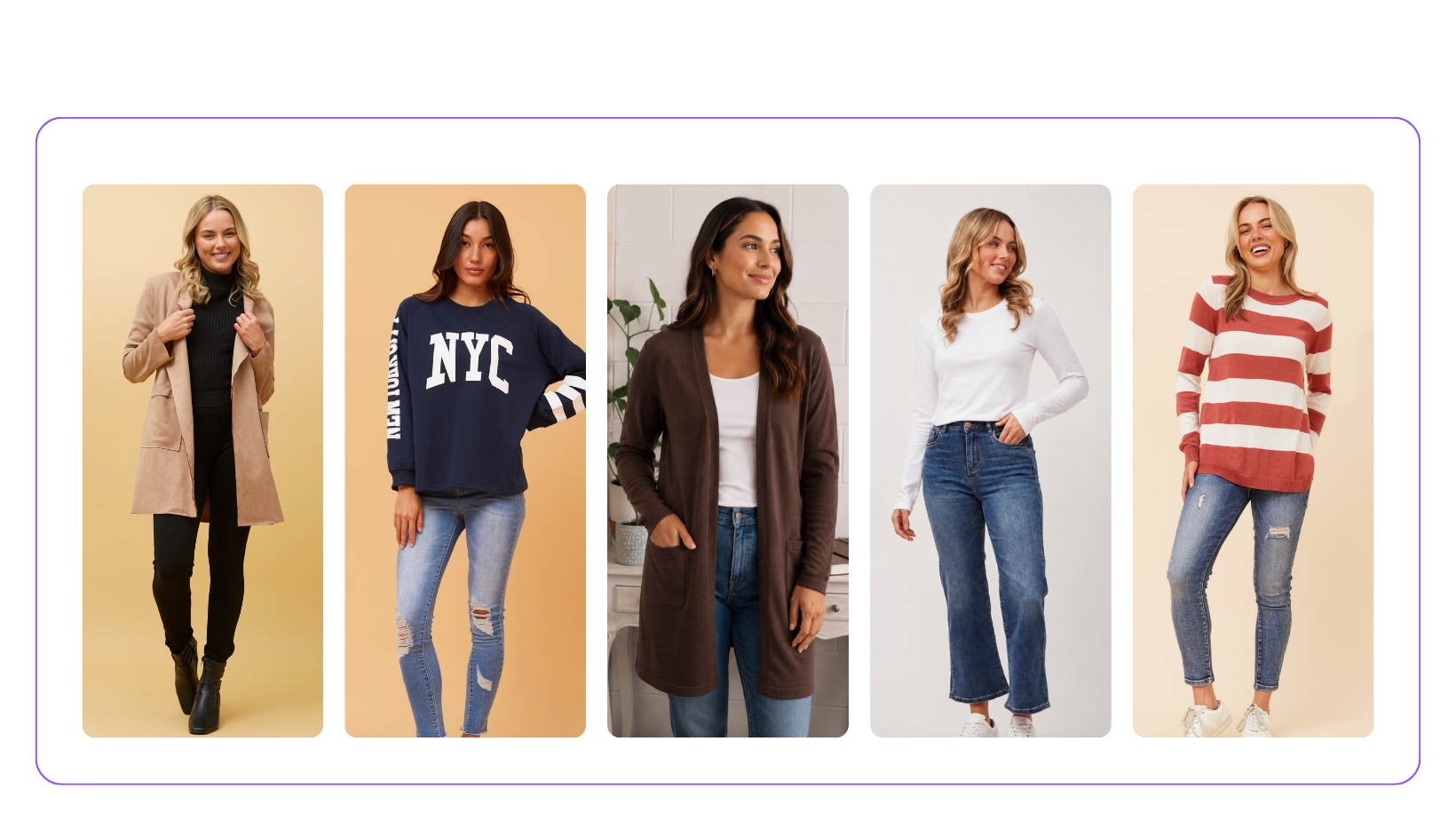 best selling top, jumper, jacket and jeans 