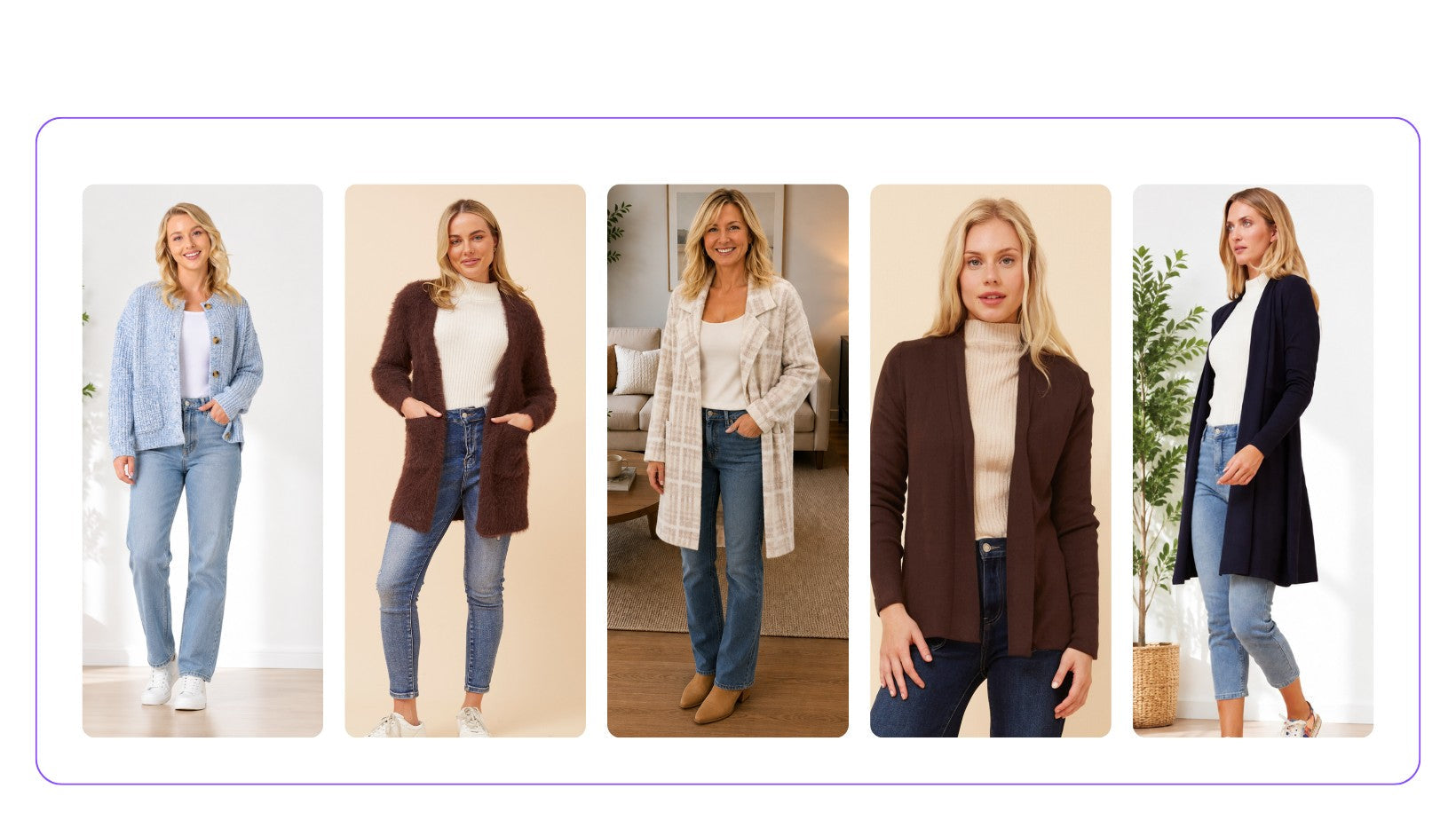 cropped cardigans, long cardigans and warm cardigan