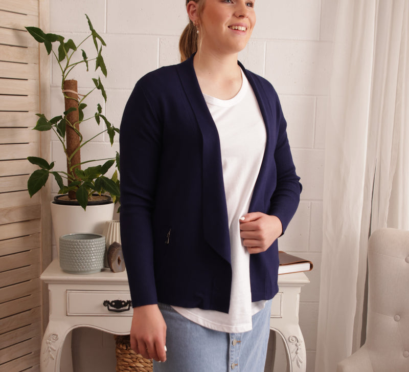 Violet  Zip Pocket Cardigan