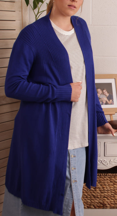 Beck Longline Open Front Cardigan.         Lots Of Colour's Available