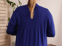 Beck Long Line Open Front Ribbed Cardigan.         Lots Of Colour's Available