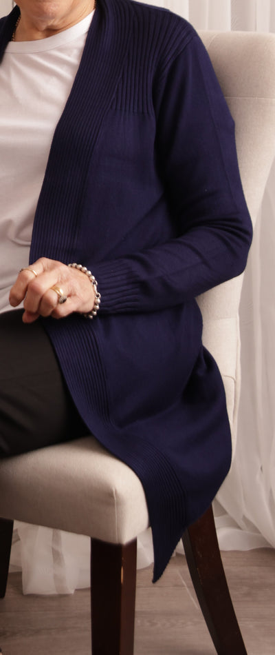 Beck Longline Open Front Cardigan.         Lots Of Colour's Available