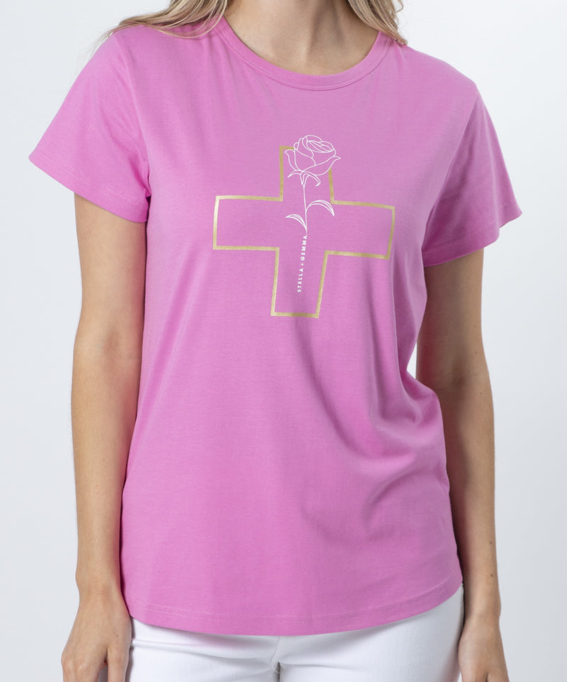 Rose Cross T-Shirt - Stella + Gemma