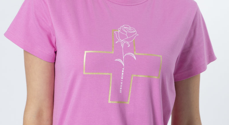 Rose Cross T-Shirt - Stella + Gemma