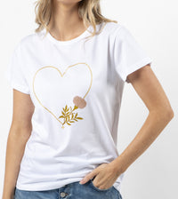 Stella + Gemma Gold Heart and flower T-shirt