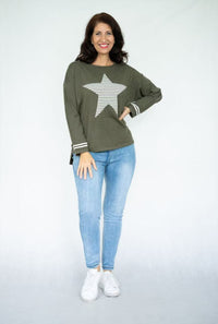 Olivia Stripe Star Print Knit Jumper