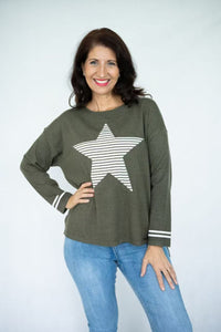 Olivia Stripe Star Print Knit Jumper