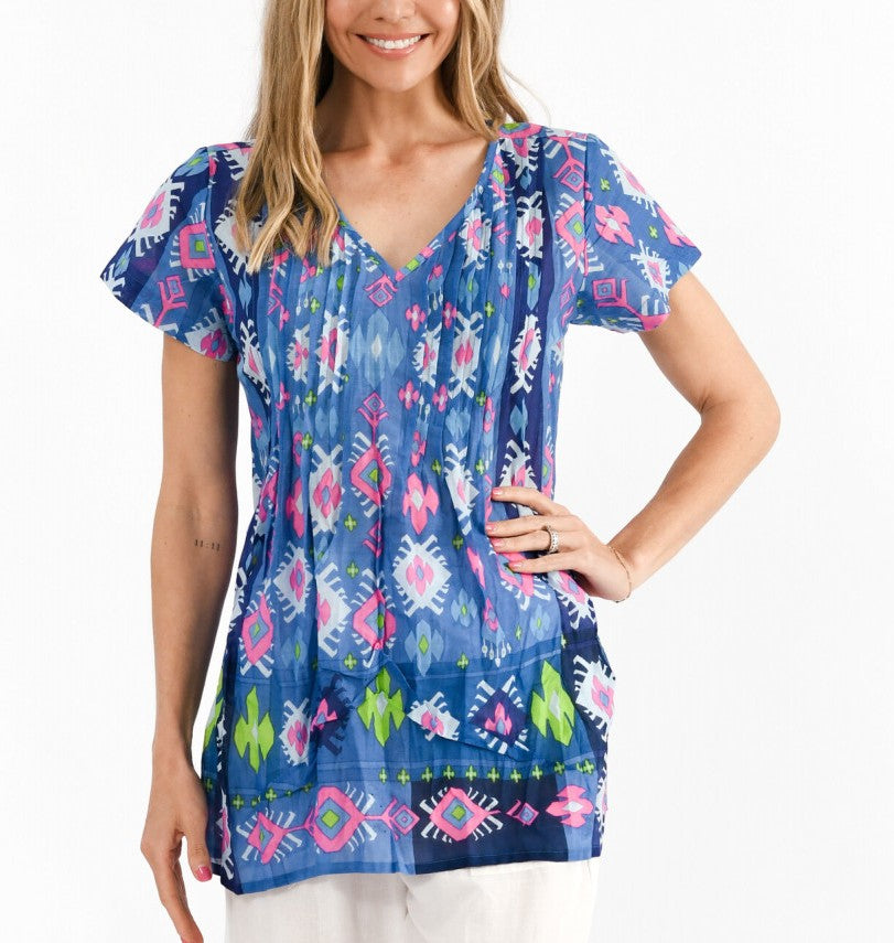 Kayla  Cotton Top - Persian Border