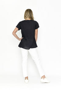 Kayla Cotton Top -Black