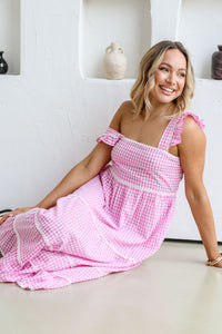 Gypsy Gingham Midi Dress