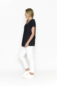 Kayla Cotton Top -Black
