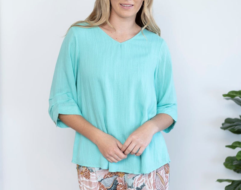 Kay Button top: Colours: White And Peach