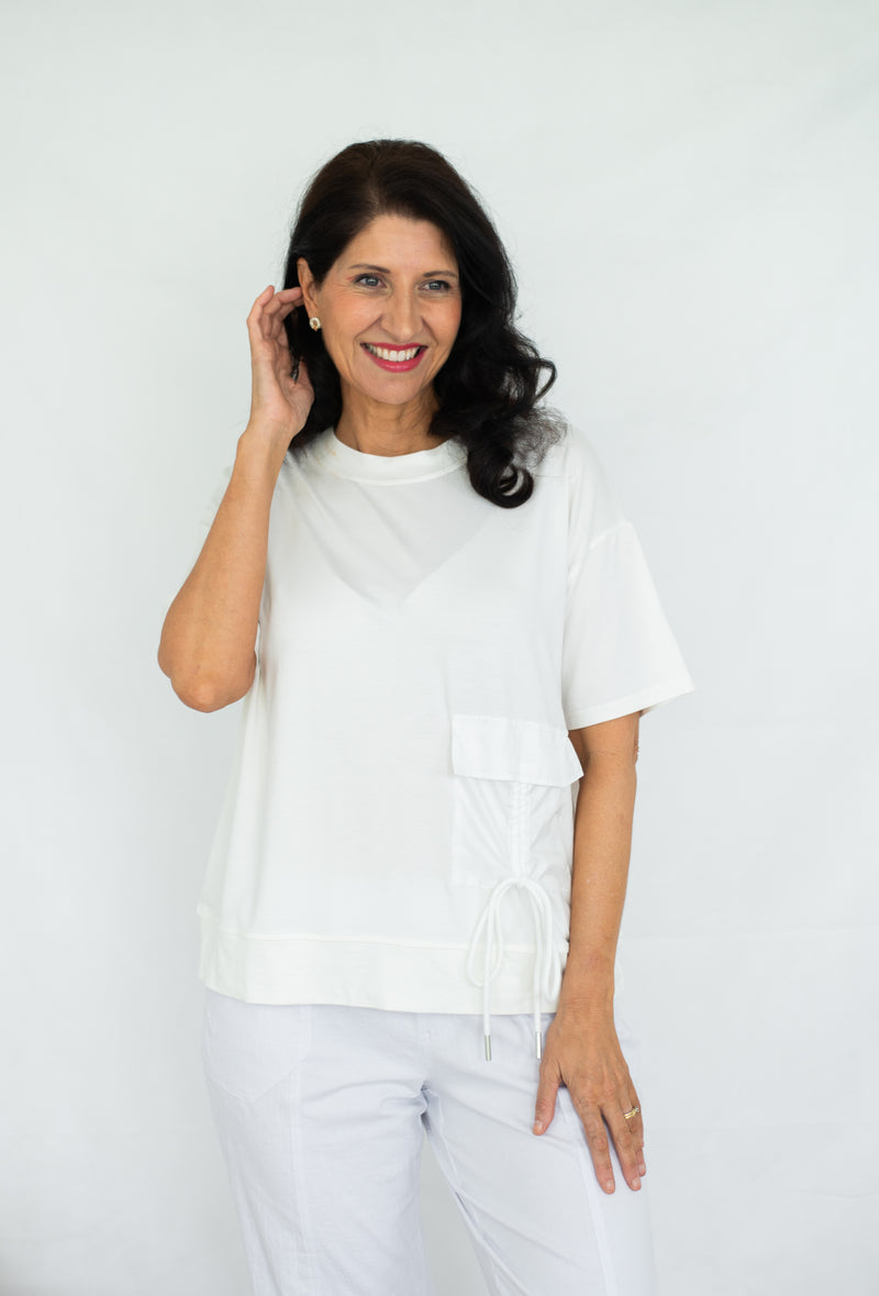 Roman Drawstring Pocket Top