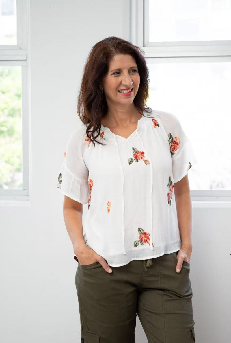 Nyla Floral Embroidered Top