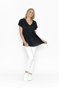 Kayla Cotton Top -Black