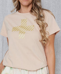 Stella + Gemma Gold Stripe Cross