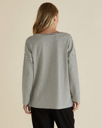 Brixley Long Sleeve Top - Black Stripe