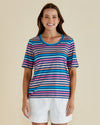 Riley Tee Multi Stripe
