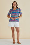 Riley Tee Multi Stripe