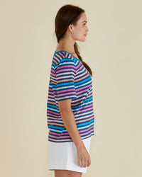 Riley Tee Multi Stripe