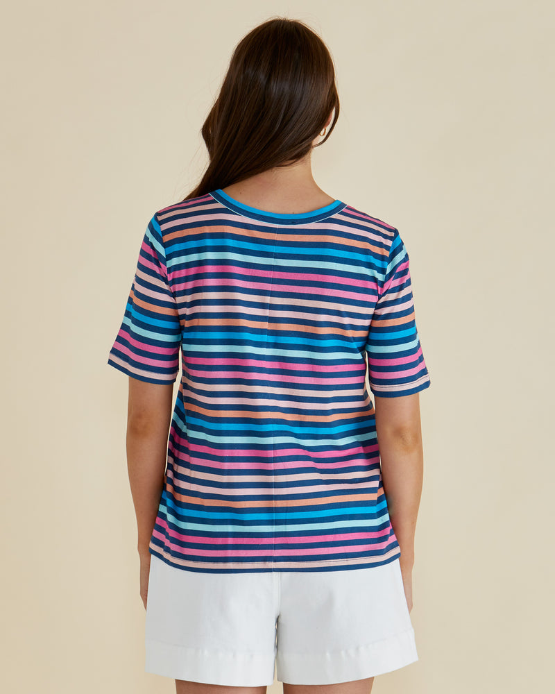 Riley Tee Multi Stripe