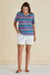 Riley Tee Multi Stripe