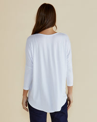 Milan 3/4 sleeve Top White