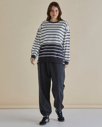 Easy Crew Sweat - Black/White Stripe