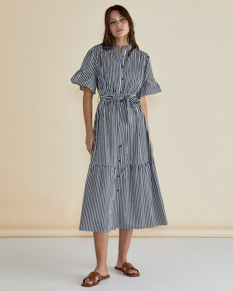 Jamilla Dress Navy Stripe