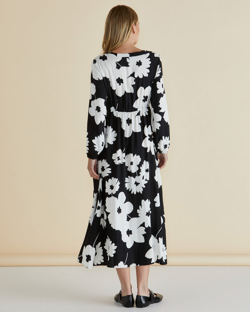 Aries Dress - Monochrome Floral