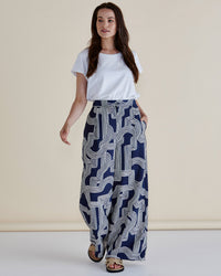 Zander Pants Navy Geo