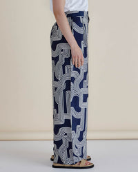 Zander Pants Navy Geo