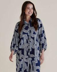 Rosalind Shirt Navy Geo
