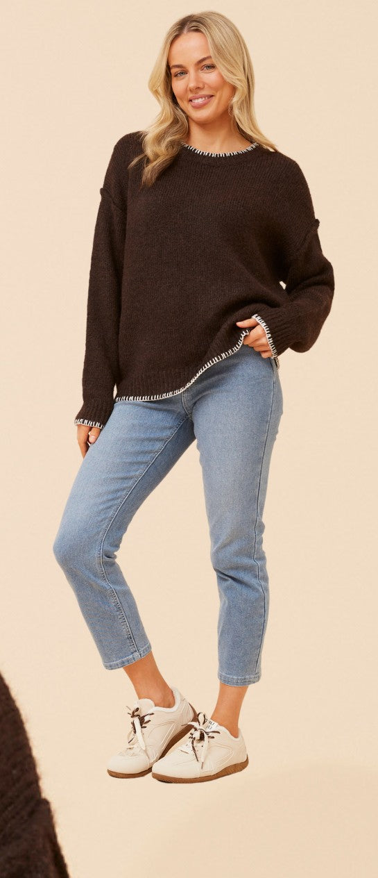 Shay Blanket Stitch Knit Jumper