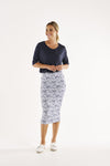 Penelope Reversible Skirt - Petrol/Snow Leopard