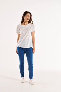 Hailey Short Sleeve Tee - White Studs