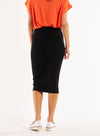 Penelope Reversible Skirt - Black/Parisian Stripe