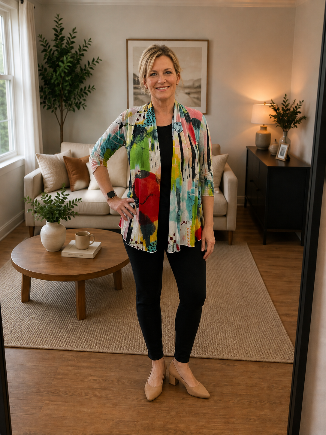 Alina Abstract Mesh Cardigan