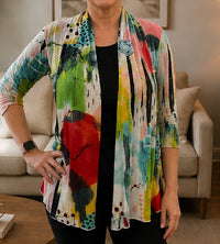 Alina Abstract Mesh Cardigan