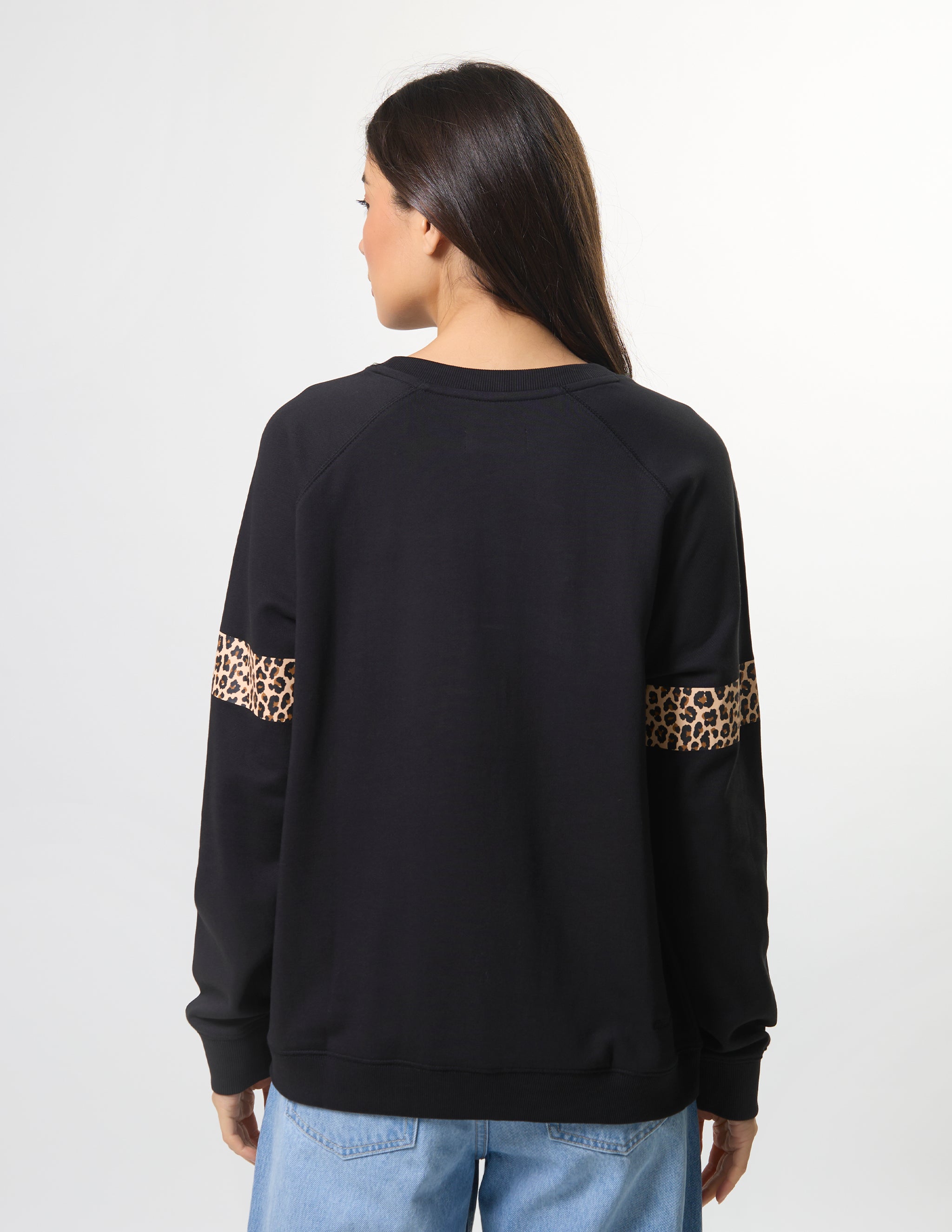 Stella + Gemma Classic Sweatshirt Silver Cross Leopard