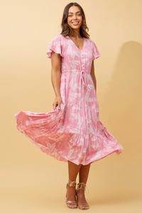 Gabriella Leaf Print Dress