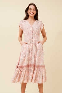 Evelyn Paisley boho Midi Dress