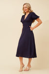 Gaby Midi Dress Navy and Rust