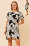 Trudy Shift Dress Abstract Multi Black