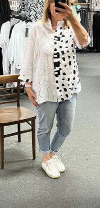 Margo Spots & Brushstroke Print Shirt