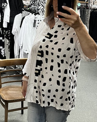 Margo Spots & Brushstroke Print Shirt