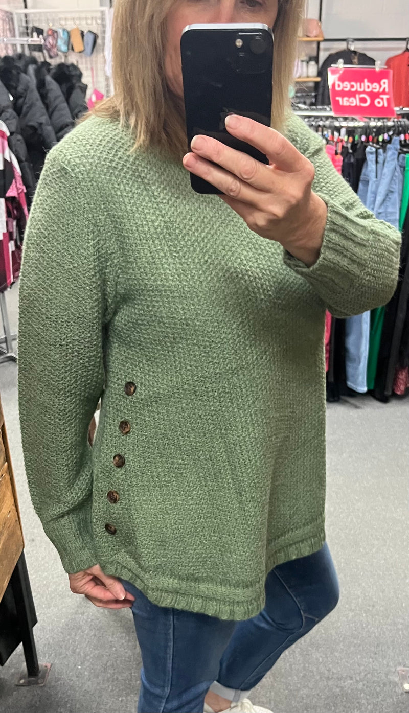 Allyn Button Detail Knit Jumper.