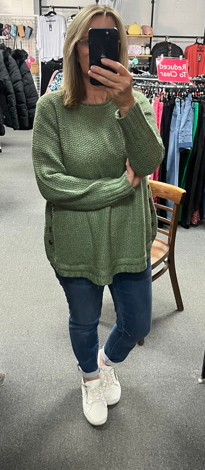 Allyn Button Detail Knit Jumper.