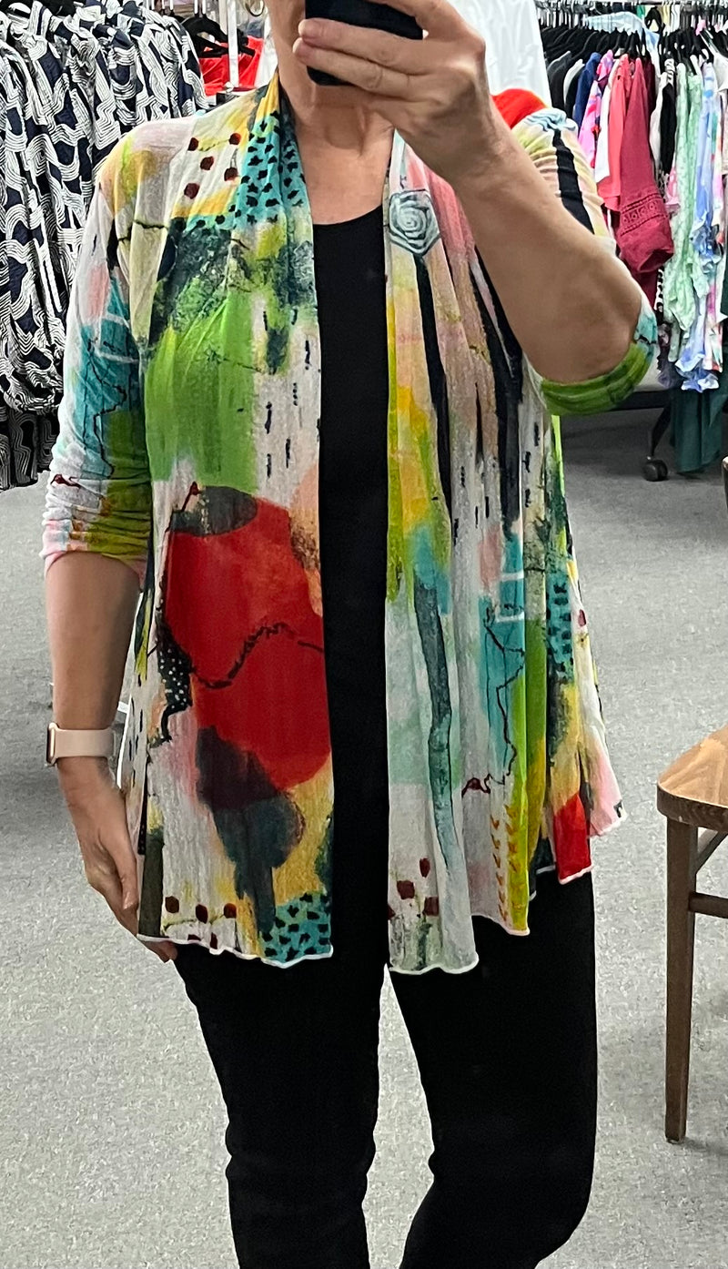 Alina Abstract Mesh Cardigan