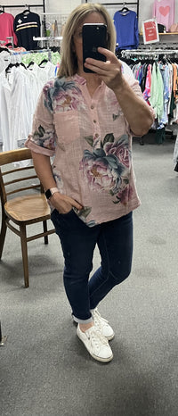 Addie Floral Top Pink